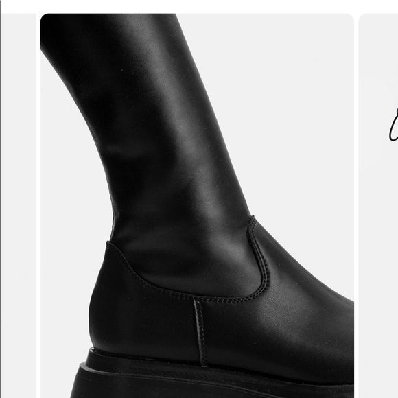 DONATED platform faux leather thigh high boots - Picture 2 of 5